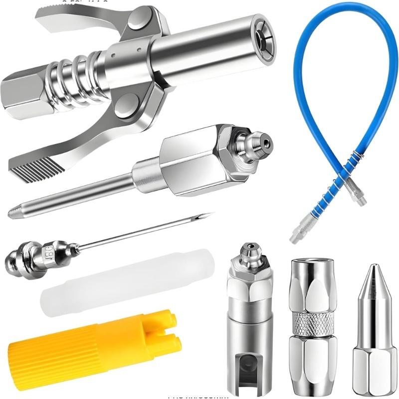 

Lubrication Set Coupler Connector Angled Grease Needle Nozzles & Injectors Tool for Mechanical Use Efficient Lubrication 1