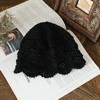 Retro Handmade Flower Crochet Hat Casual Melon Leather Mesh Cap Hand-crocheted Pullover Hat  Female
