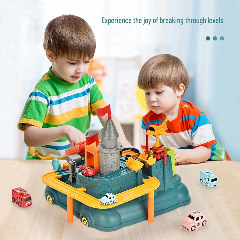 Kids' Adventure Car Set: Track & Parking Lot for Educational Play
