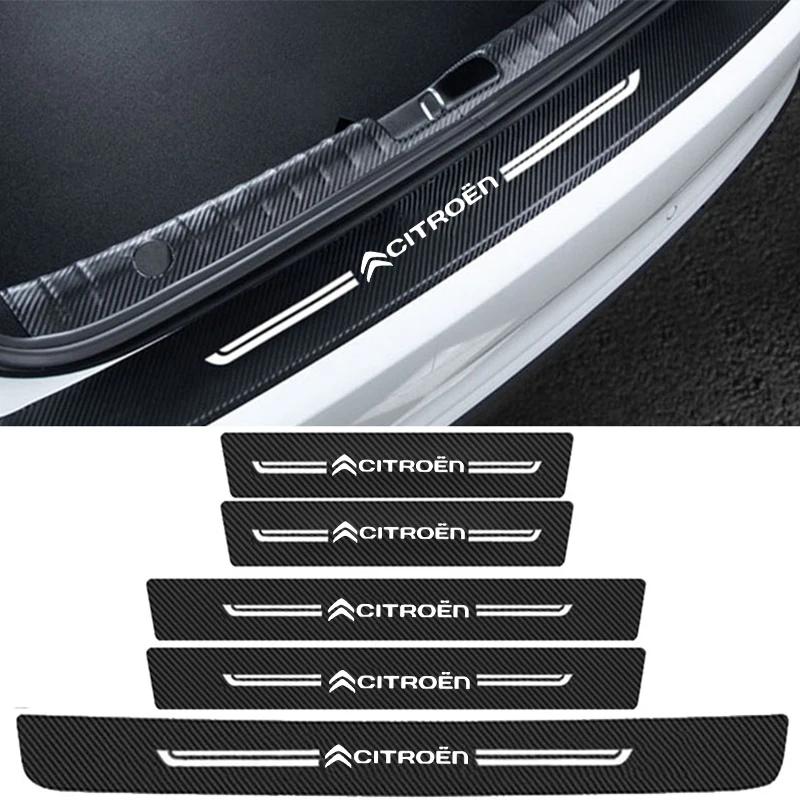Carbon Fiber Car Door Sill Protector Stickers for Citroen Xsara DS4 DS5 DS3 C3 C2 C5 C1 Berlingo Jumpy Grand Picasso C4L Saxo
