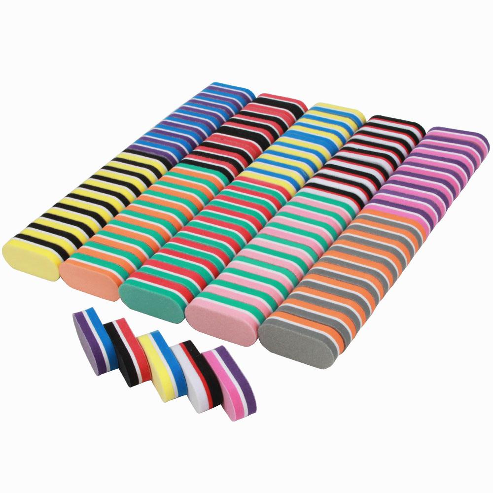 40Pcs Mini Mix Colorful Nail File Sponge Sanding Grinding Professional Manicure Buffer Files