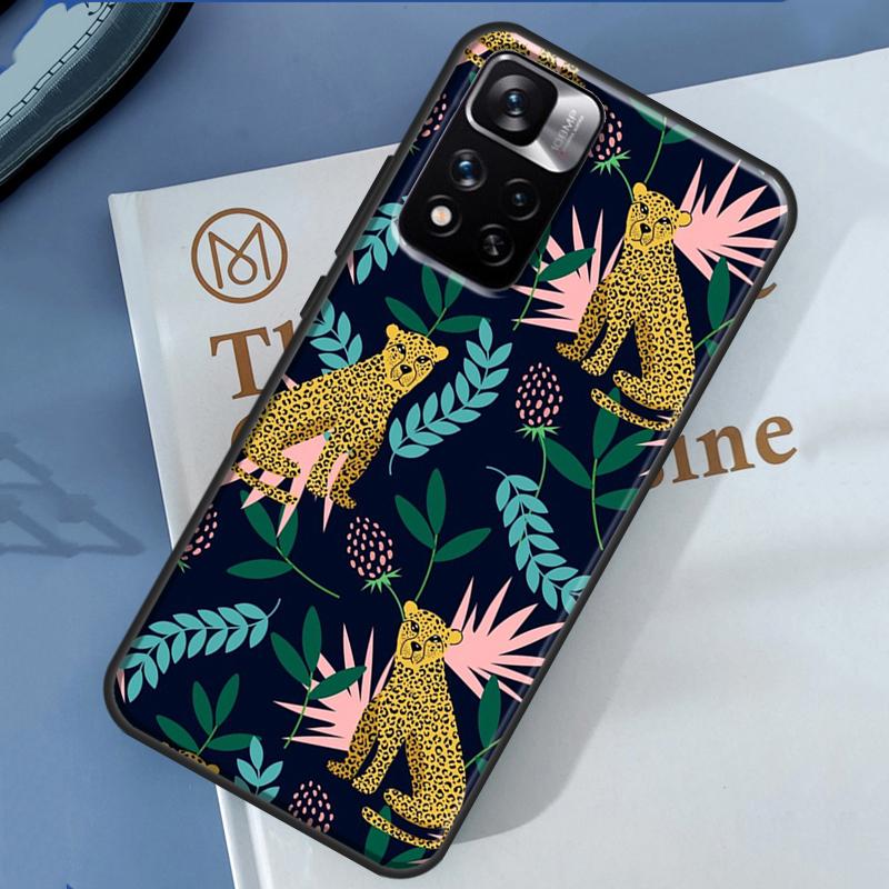 Tigers Leopards Tropical Leaves Case For Xiaomi Redmi Note 13 12 11 9 10 14 Pro 9S 10S 11S 12S Redmi 14C 10C 12C 13C Cover