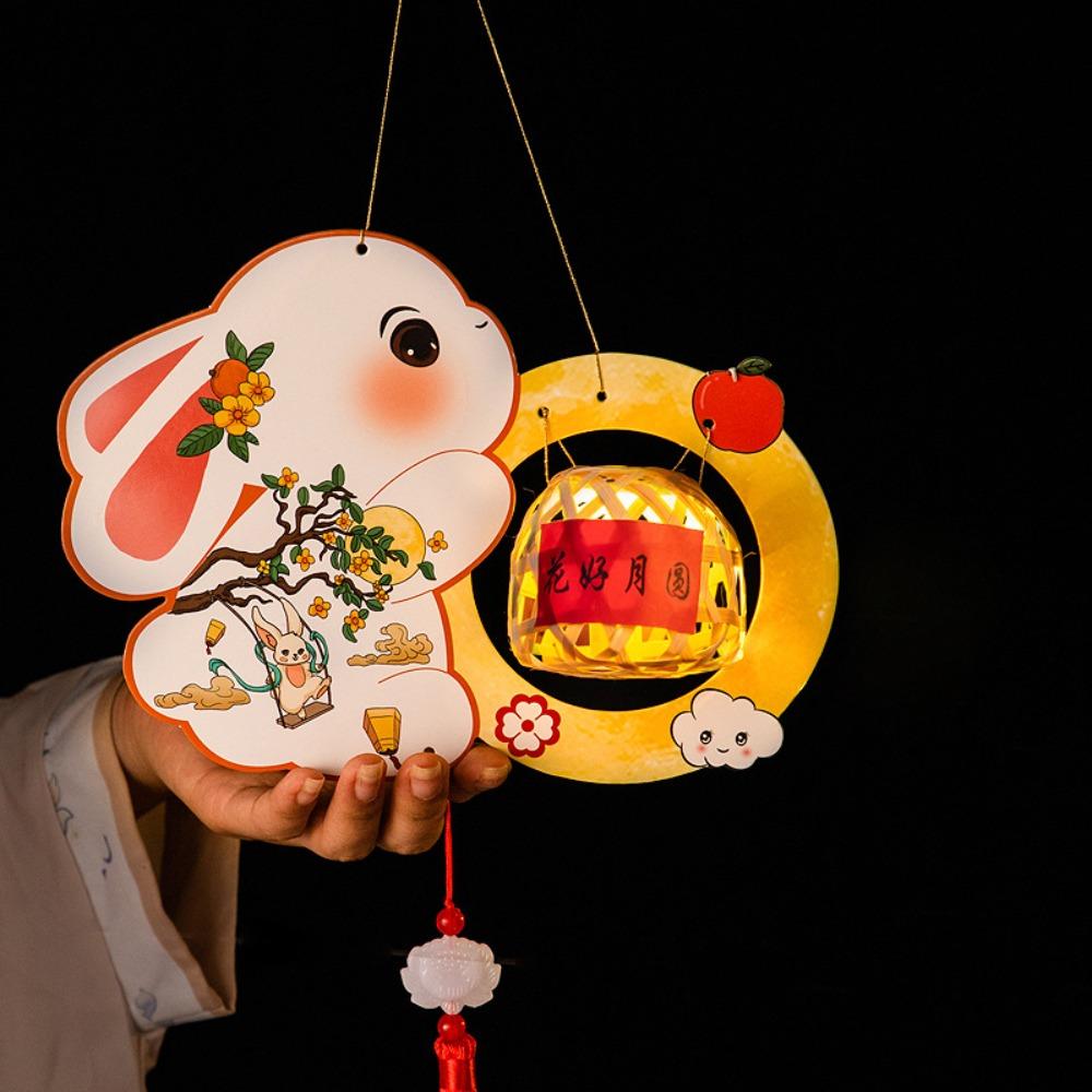 Cute Festival Lantern Material Pack Cartoon Hanging Rabbit Lamps  Women Children