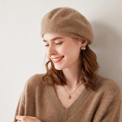 Versatile Cashmere Beret Retro Temperament Knitted Hat Wool Women's New Soft Sticky Hat
