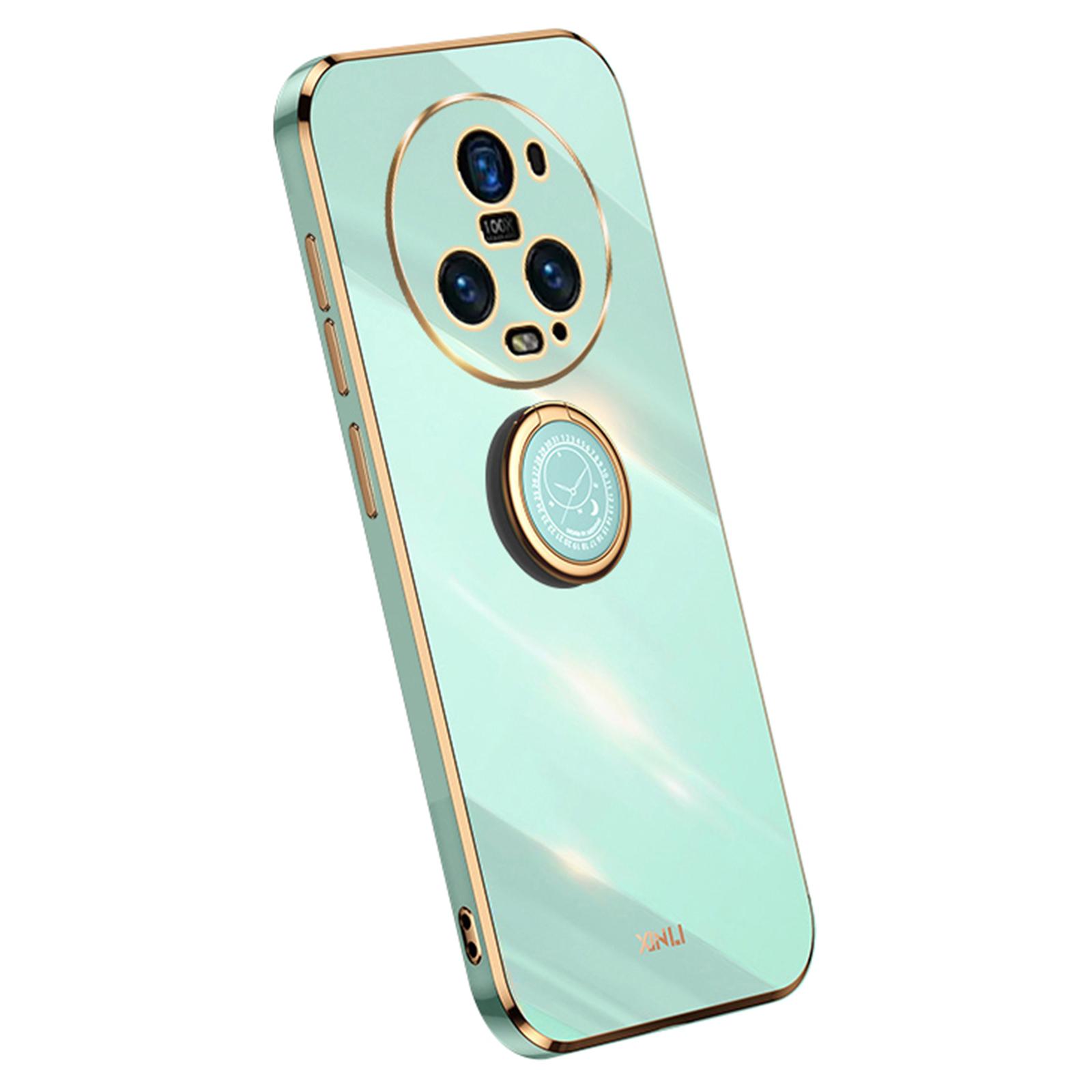 

XINLI For Honor Magic5 Pro Soft TPU Phone Case Ring Kickstand Electroplating Cell Phone Cover Cyan