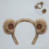 Plush Bear Ears Headband Tail Set Halloween Party Costume Cosplay Animal Theme Performance Accessory