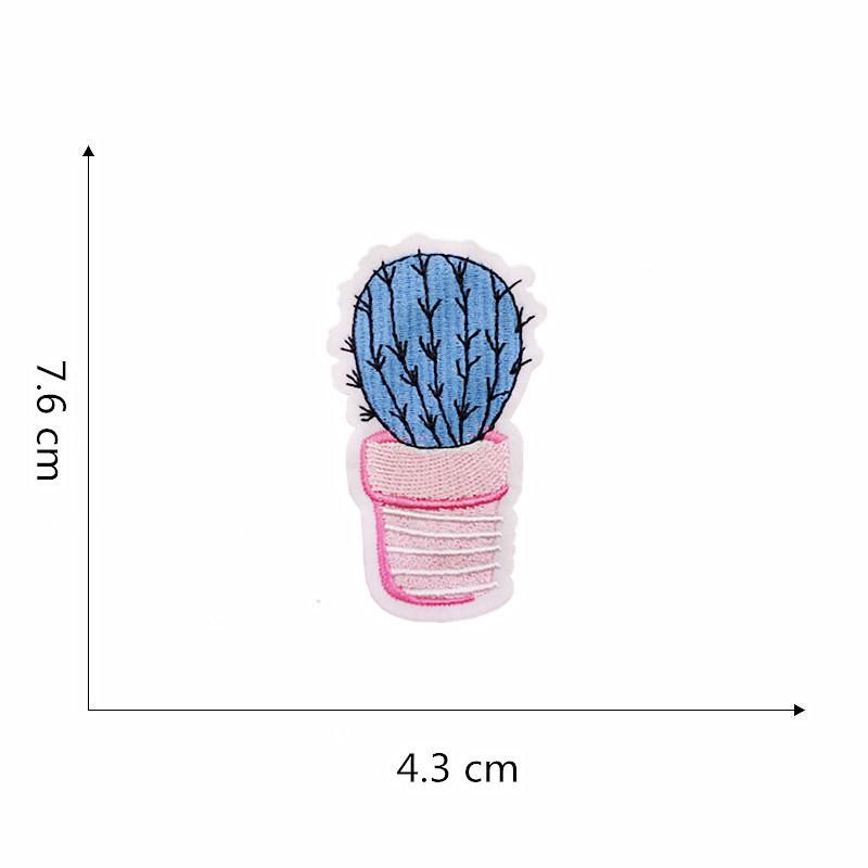 Vyšívaná látková nášivka: Kaktusové peří design pro opravu oblečení a kalhot