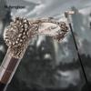 Silver Resin Eagle Tree Root Head Walking Cane Fashion Decorative Steel Stick Gentleman Elegant Cosplay Cane Knob Crosier 94cm