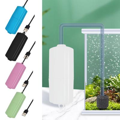 1 Set Aquarium Air Pump USB Charging Efficient Oxygenation Quiet Operation Energy-Saving Oxygen Pump Fish Tank Supply