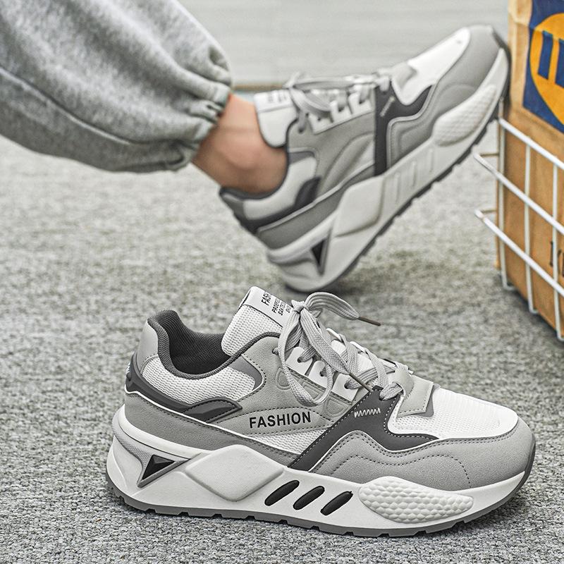 

Forrest Gump shoes summer breathable mesh platform sports shoes dad niche shoes 39 серый