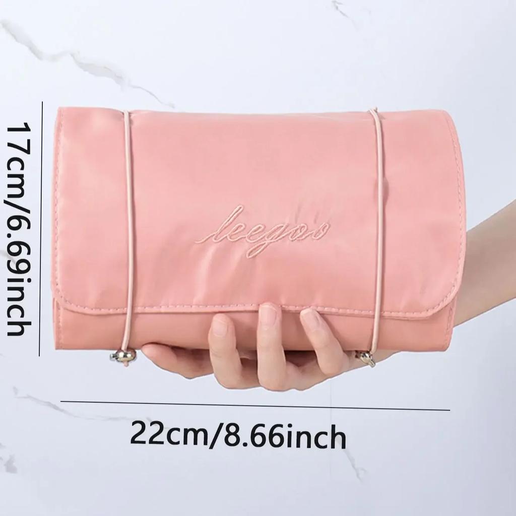 1PC-Travel Cosmetic Bag For Women Zipper Mesh Separable Cosmetic Pouch Ladies Foldable  Bag Rope Makeup Storage Bag