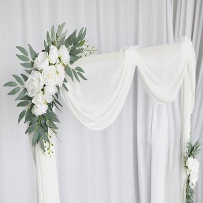 2Pcs Boho Artificial Wedding Arch Flowers DIY Welcome Sign Floral Wedding Flowers Garlands Rose Peony Flower