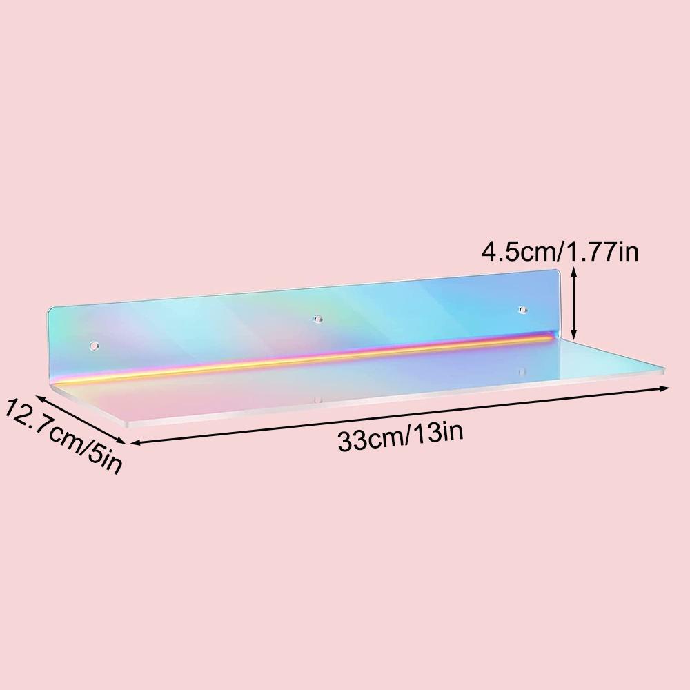 Color Acryl Wall Mounted Type Storage Rack Rainbow Color Acrylic Floating Shelves Strong Wall Mounted Display for Organizing