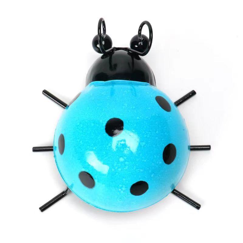 

Garden Decoration Statue Cute Metal Ladybugs Outdoor Wall Sculpture Kindergarten Decoration with Small Insects Home Decor 9x8x5cm синій
