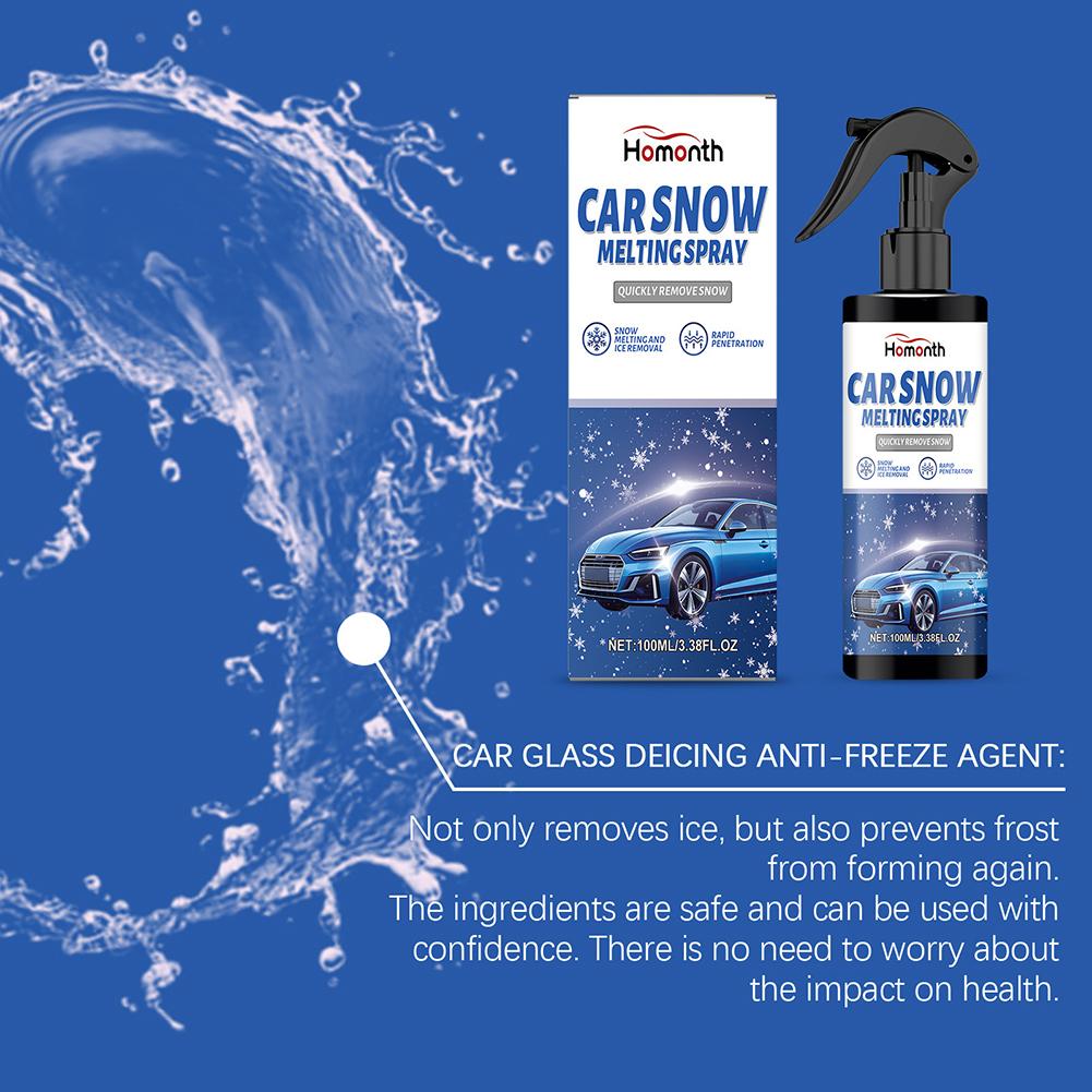 100ml Car Agents Glass Spray Melting Snow Ice Anti-Icing Winter Window Defrosting Snow Ice Melting Agents Ice-Off Spray Tools