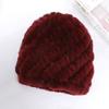 Knitted Hat Winter Rex Rabbit Knitted Middle-aged and Elderly Warm Thick Fur Fashion New Mother Ear Protection Pineapple Hat