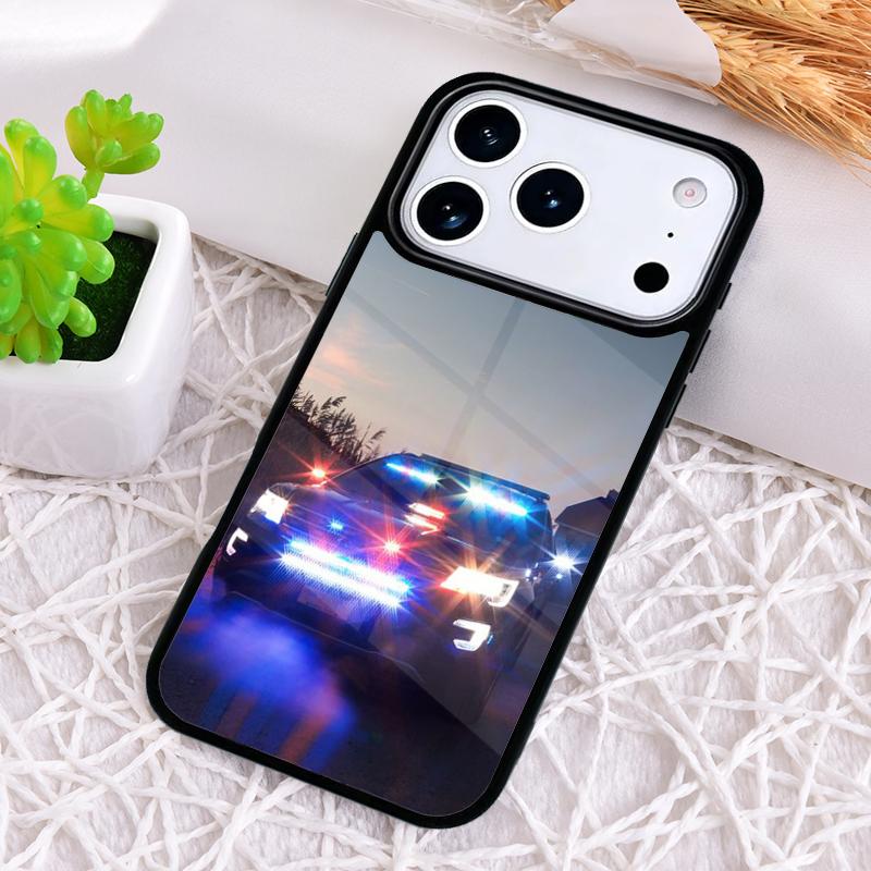 Police Cars Light At Night Shockproof Phone Case for iPhone 17 Air 16e 15 11 12 14 13 Pro Max Cover Coque