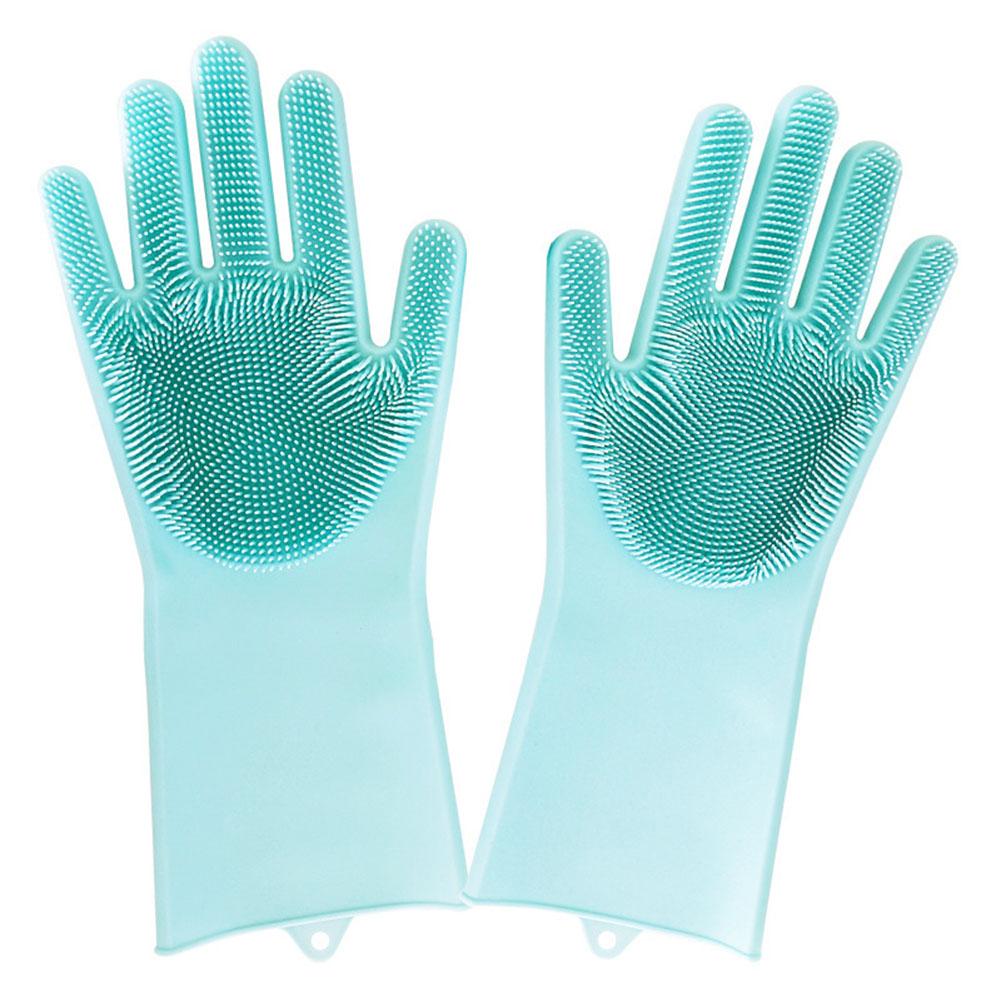 Magic Silicone Rubber Dish Washing Gloves Eco-Friendly Scrubber Cleaning Sponge
