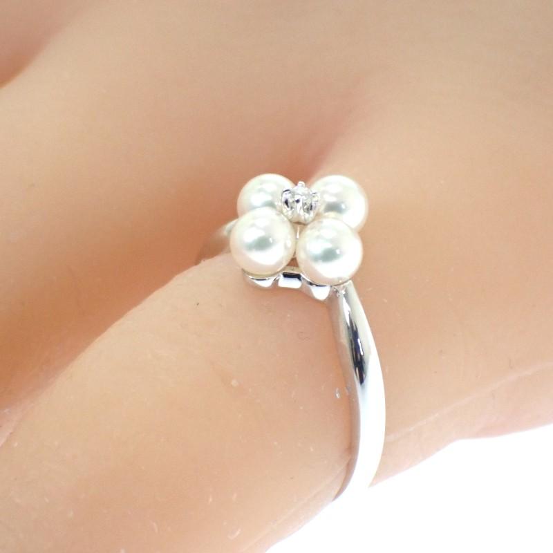 MIKIMOTO  #9(JP Size) ring K18 white gold/Akoya Pearl Women