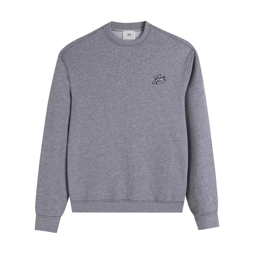 AMI 2025 Autumn and Winter New Letter Embroidery High-quality Cotton Round Neck Hoodie Couple Pullover