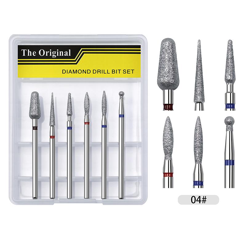 6pcs/set Nail Drill Bits Milling Cutter For Manicure 3/32" Burr Electric Cuticle Clean Nail File Cuticle Remover Tool