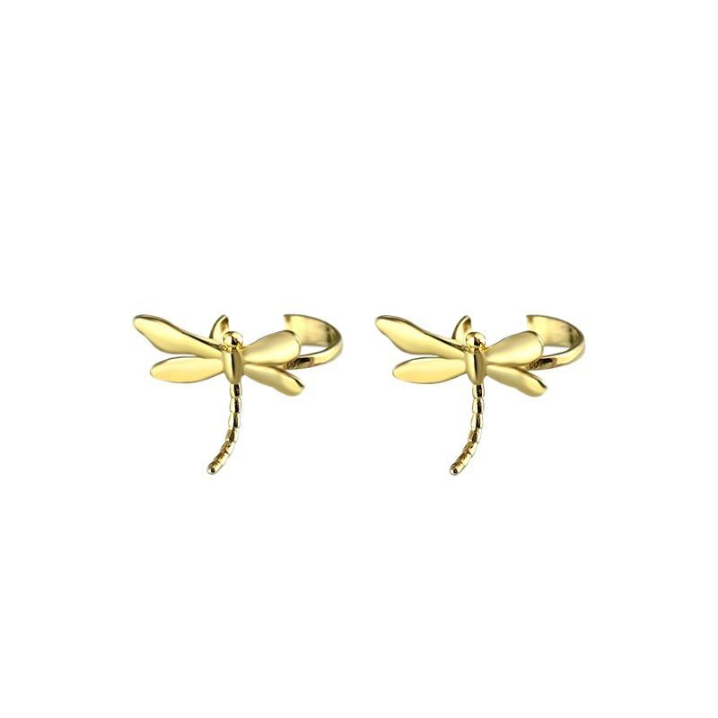 Golden Dragonfly Ear Cuff For Women No Piercing Fashion Luxury Ear Jewelry