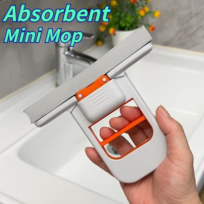 Mini Mop Multifunzionale Retrattile Uso Umido e Asciutto Plastica Durevole per Cucina, Soggiorno, Bagno, Pulizia Vetri Auto