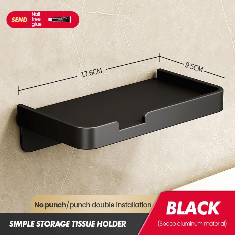 Toilet Tissue Box Wall Mounted Non Perforated Iron Tissue Holder Toilet Roll Paper Storage Rack Household Storage Products