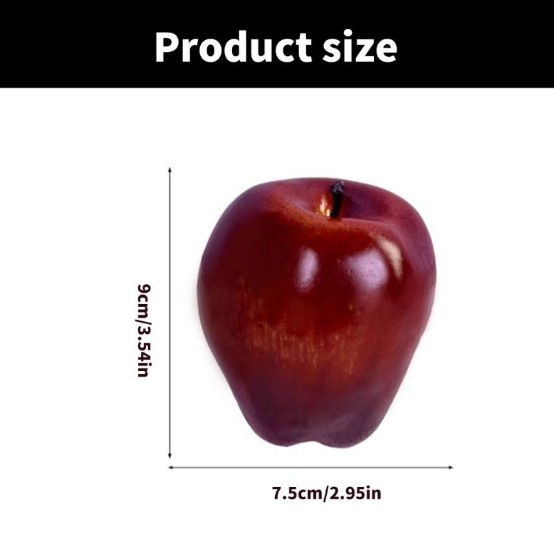 Pack Of 4 Artificial Red Apples Replicas Ornament For Home Decoration And Photography Property Realistic Faux Fruit
