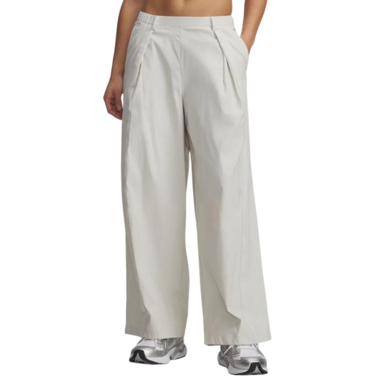 Under Armour Unstoppable Relaxed Fit Solid Mid-Rise Woven Casual Pants Women bottoms 6009690-110 S