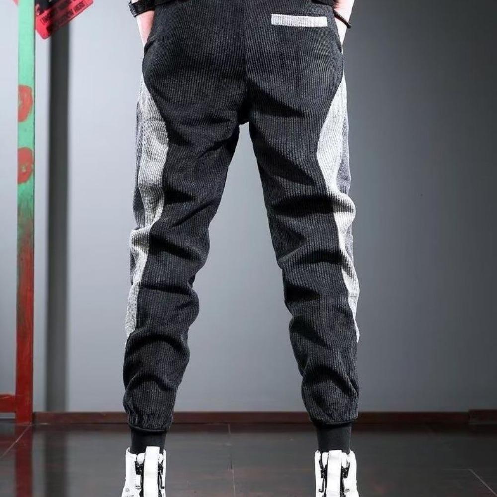 

Популярные модные вельветовые брюки для мужчин на весну и осень, повседневные брюки свободного кроя, утолщенные брюки-галифе в стиле хип-хоп XXXL чёрный