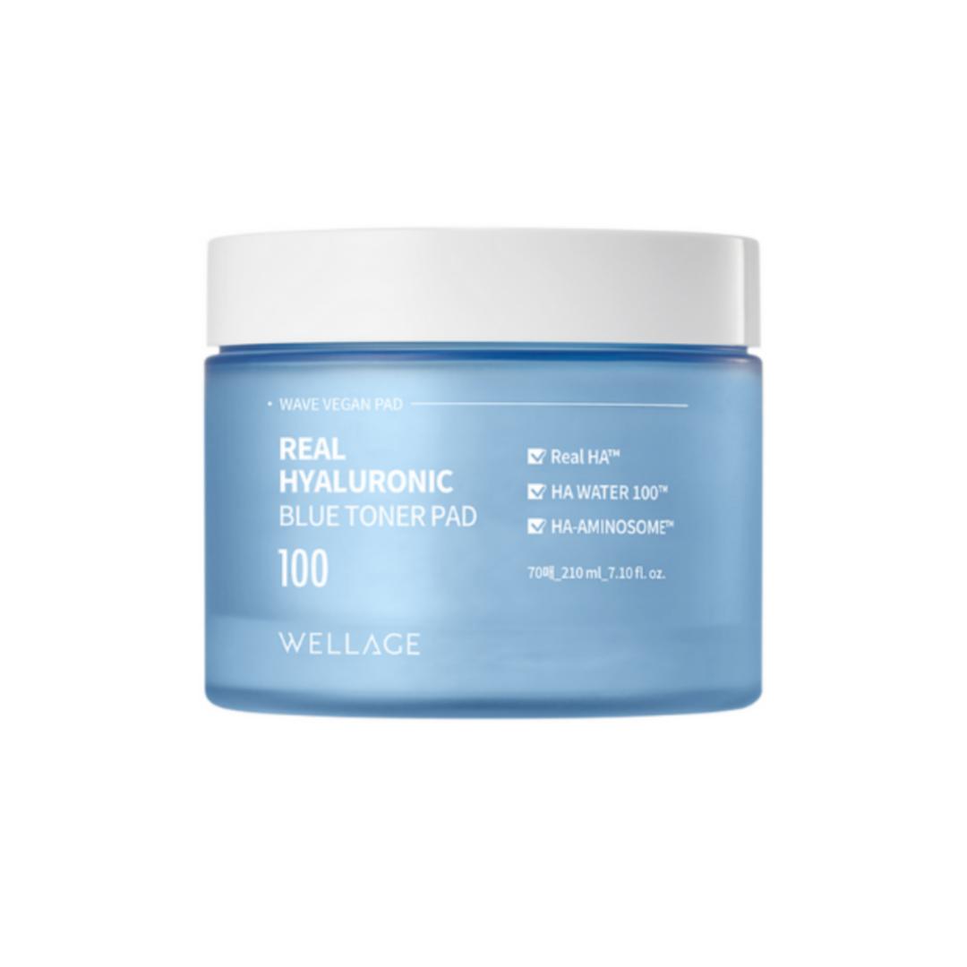 [WELLAGE] Real Hyaluronic 100 Blue Toner Pad 210ml (70pad) 210ml (70pad)