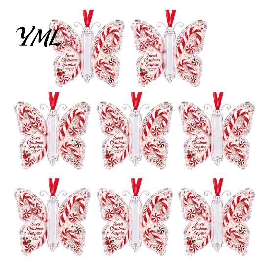 Weihnachtsparty-Zubehör Schmetterling Bargeldgeschenk-Ornament, Geldhalter Hängende Dekoration mit Geschenken für Familie Freunde Festlicher Druck, Acrylbaum
