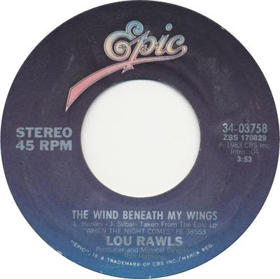 7inch Record LOU RAWLS - The Wind Beneath My Wings 3403758 Epic 1983 US Soul/Funk Used