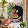 VIKAMA Matisse Goldfischglas Schwarze Katze Wandteppich Kunst Scherz Stil Wandbehang für Wohnzimmer Arbeitszimmer Ferienwohnung Dekor