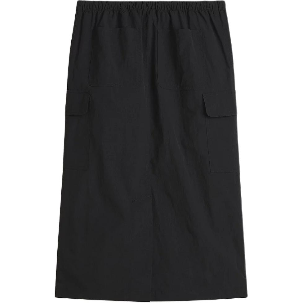 Vans Riley Parachute Cargo Skirt Loose Versatile Solid Color Mid Waist Midi Casual Skirt Women Skirts Black VN000HQBBLK