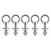 5Pcs Heavy Duty Threaded Rings Screw Eyebolts 10x50mm Long Shoulder Lifting Eye Bolt with Washers and Nut Enduring