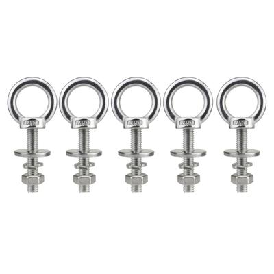 5Pcs Heavy Duty Lifting Rings Threaded Eyebolts with Washers and Nut Stainless Steels Eye Bolts for Tie Down Straps