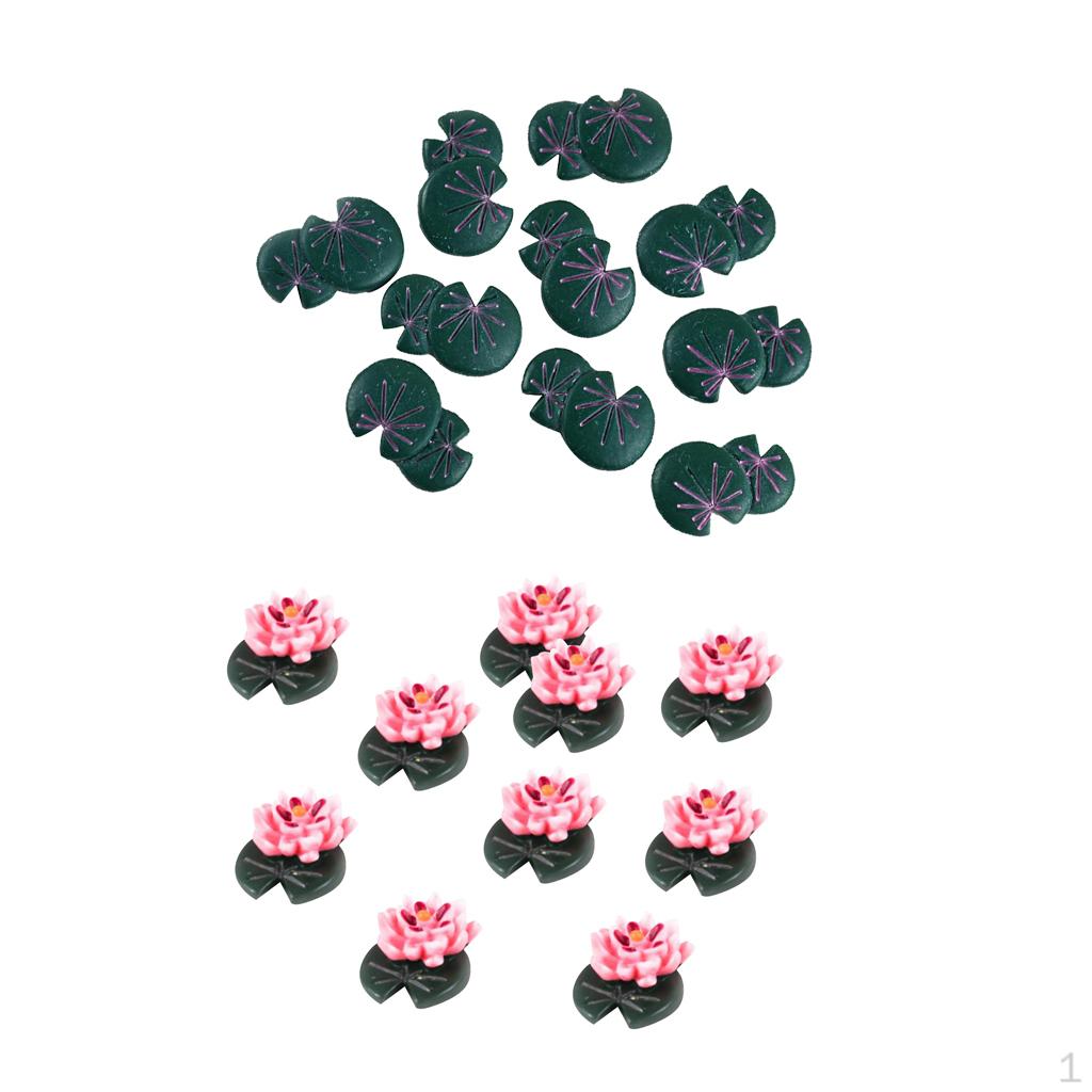 20pc DIY Miniature Fairy Garden Ornament Lotus Craft Dollhouse Accessory