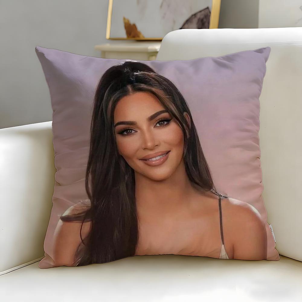Popular Celebrity Kim Kardashian Cushion Cover Soft & Easy-Wash Pillow Case – Versatile For Couch, Bed, Travel And Office