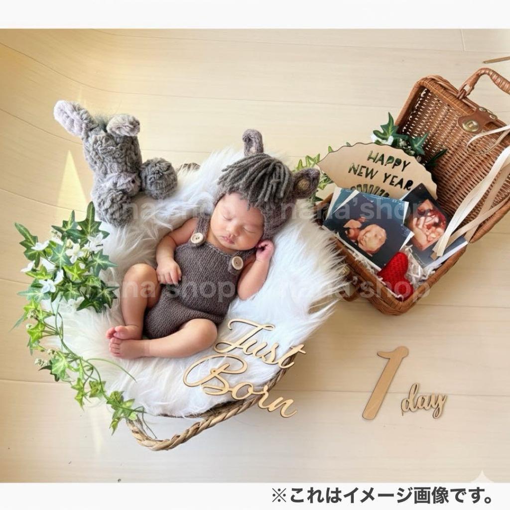 Neugeborenenfoto Pferd Mütze Strampler Größe Monate Verfügbar in 4 Farben [NANA's shop] Kostüm, & Set, 0-6 (2.5-8kg), (Grau)