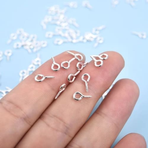 HappyHome Eyelets, Screw Eyelets, Approximately 420 Pieces, for Jewelry Making, Handmade Crafts, DIY, and Crafts, Includes Small Case (Gold x Silver)