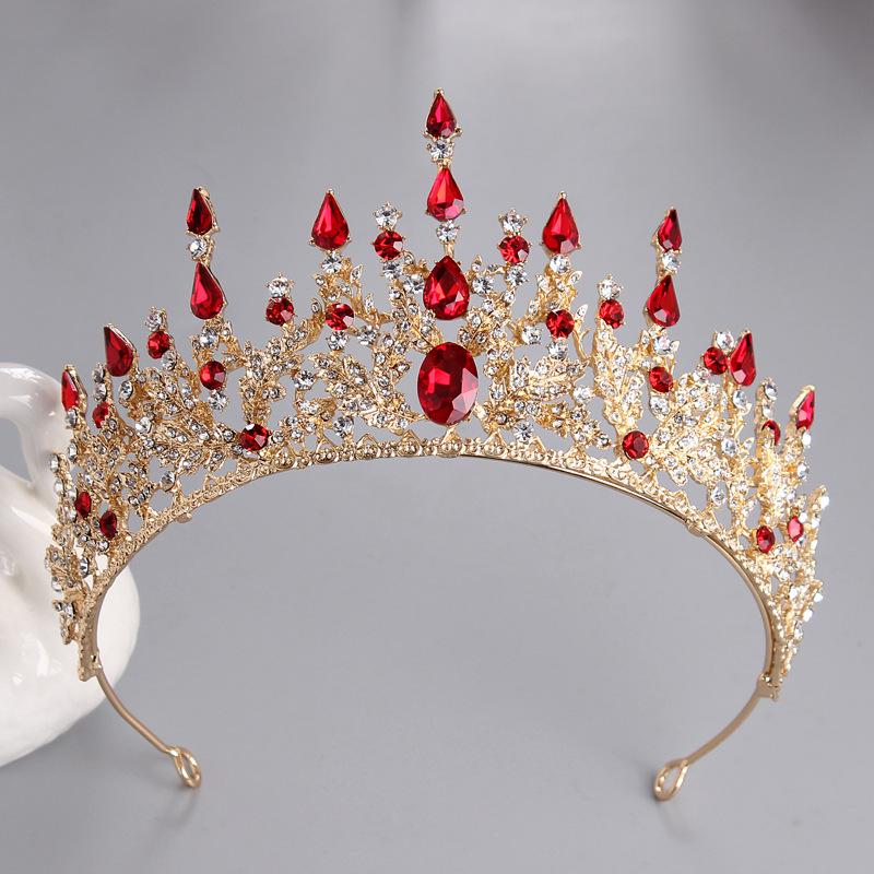 

Элегантная европейско-американская свадебная тиара с кристаллами - Аксессуар для красного свадебного платья