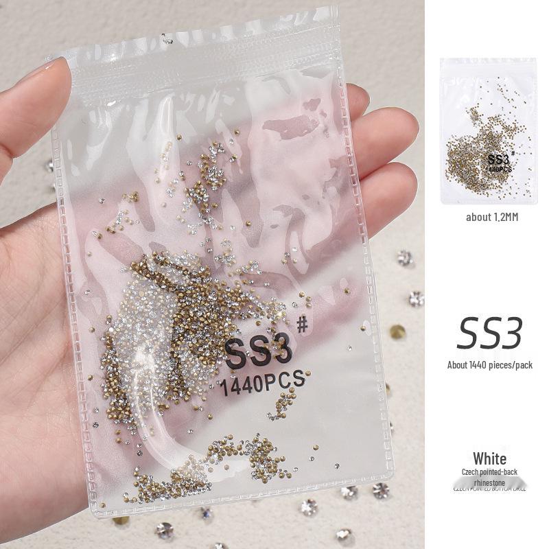 Pointed Bottom Czech Rhinestones for Nail Art - Glass Transparent Accents for Nail Decorations