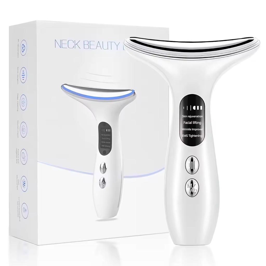 Portable EMS Neck Massager V-Line Shaping Double Chin Removal LED Microcurrent Facial Massager Anti Wrinkle Skin Care Tools