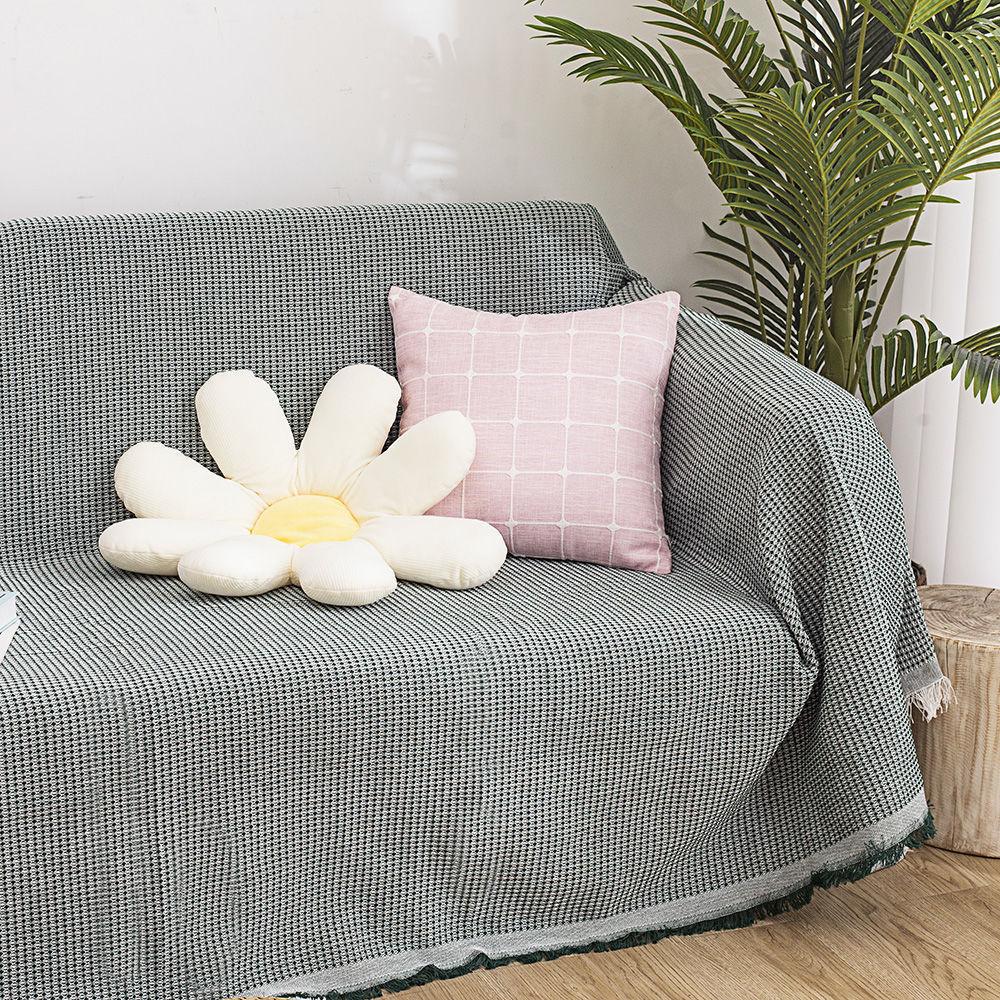 Tablecloth Japanese Thickened Cotton And Linen Fabric High-End Light Luxury Retro Waffle Dining Table Square Table Round Table Cloth