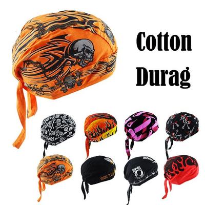 Motobicycle Hat Pure Cotton Skulls Printed Headscarf Hip-hop Riding Pirate Hat