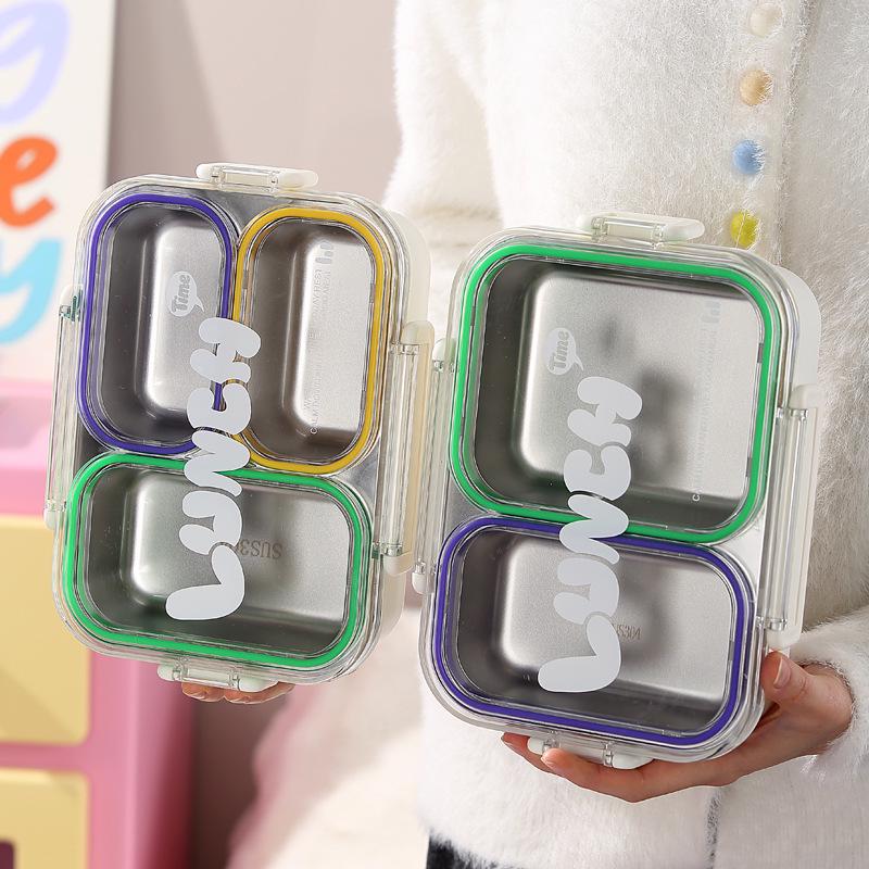 304 Stainless Steel Bento Lunch Box for Students and Office Workers - Microwave Safe and Leakproof