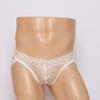 Men's sexy panties, low-rise men's briefs, sexy lace fully transparent panties, sexy flower panties on men's beds