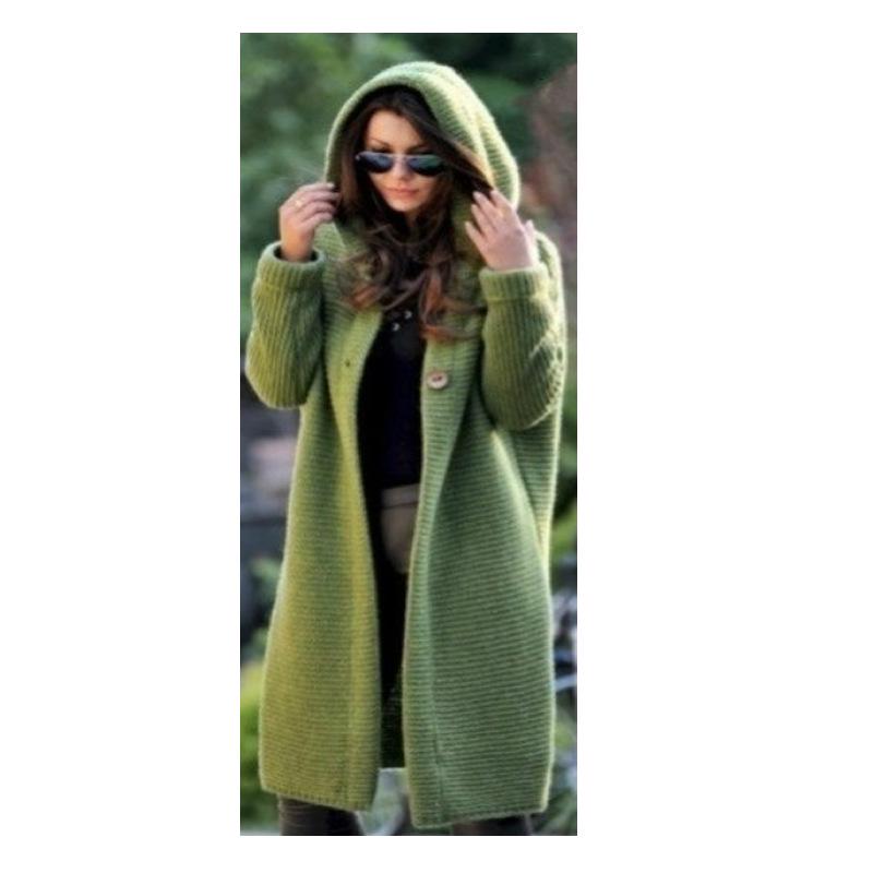 In Stock: Women's Plus Size Knitted Cardigan Sweater, Mid-Length, Autumn/Winter 2022 Hot Style (W103)